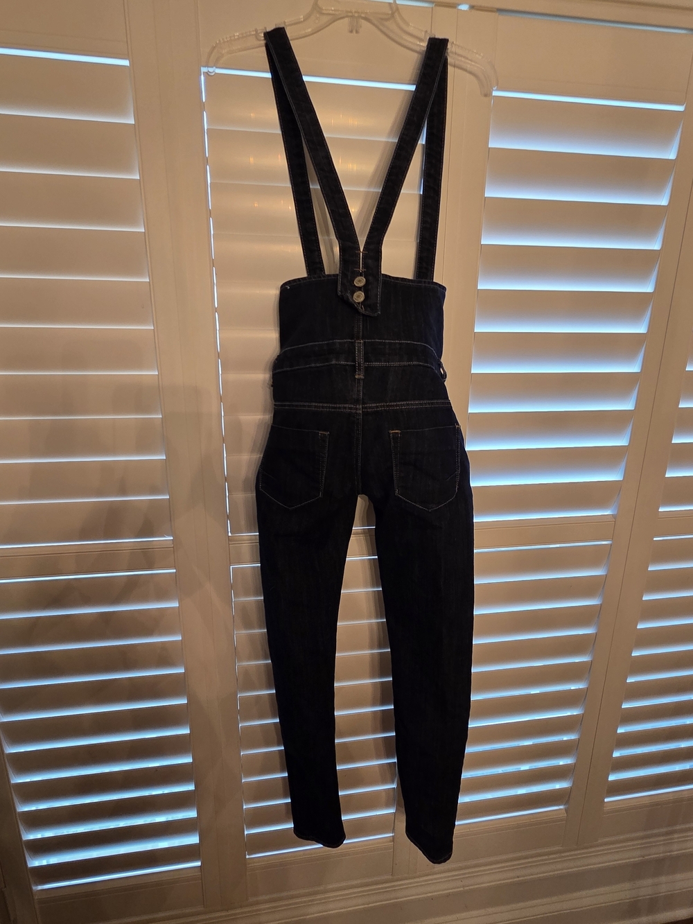 Almost Famous Black Denim Overall Jeans with Button Detail - Picture 2 of 11